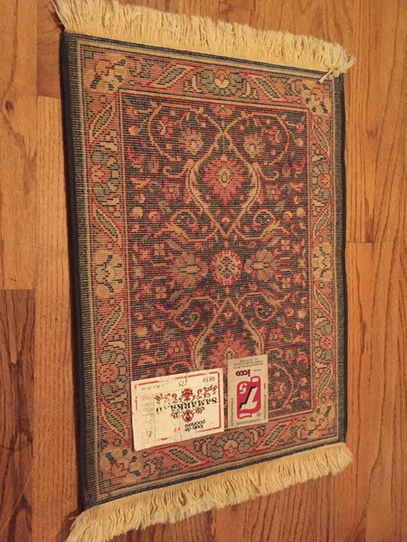 Vintage Mid Century Modern Small Belgian Carpet/ Prayer rug 26" L x 16"W 100% Wool