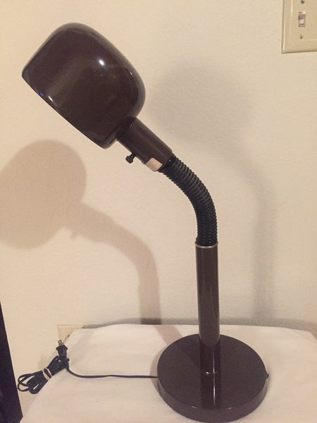 Gooseneck Lamp, Mid Century Modern Lamp, Vintage Task Light, Industrial Decor Desk Lamp, 1970's Retro Decor, Mod Office Lighting
