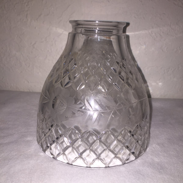 Vintage Crystal Glass Lamp Shade Mid Century Replacement Shade