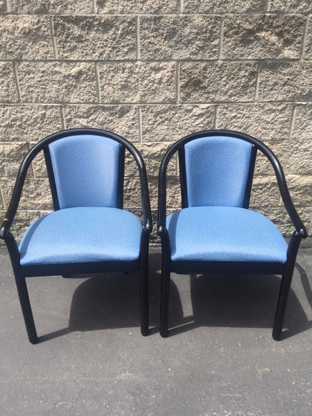 Bentwood Pair of Club Barrel Armchairs in the style of Ward Bennett for Brickel Associates