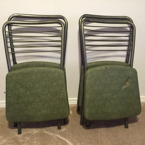 Set of 2 Vintage Gate folding chair / 60's folding chair by Cosco / Mid Century Chair