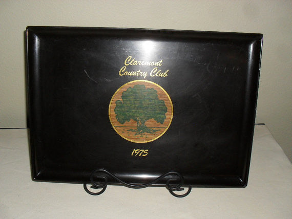 Mid Century Modern Couroc Serving Tray  -Clairmont Country Club motif-  Retro Atomic