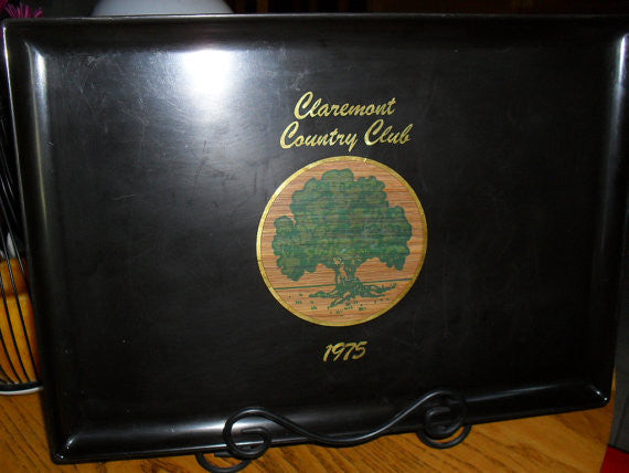 Mid Century Modern Couroc Serving Tray  -Clairmont Country Club motif-  Retro Atomic