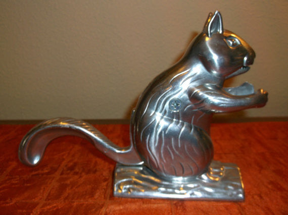 Vintage Aluminum metal squirrel nutcracker