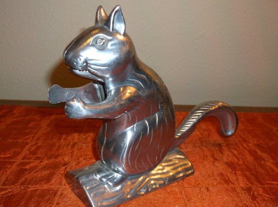 Vintage Aluminum metal squirrel nutcracker