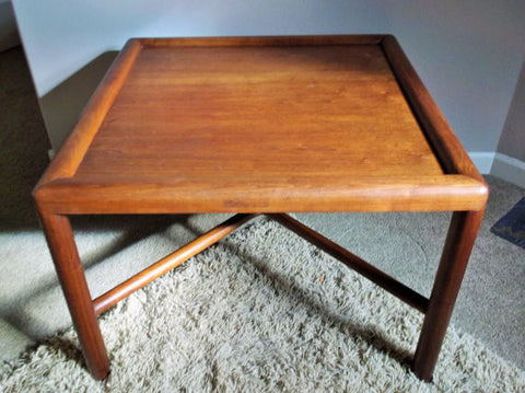 Mid Century Danish Modern Teak Coffee Table with X base