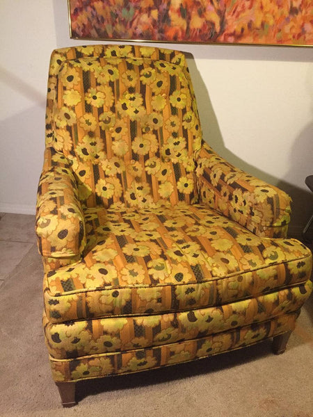 Vintage Floral Lounge Chair by Heritage Furniture Co.