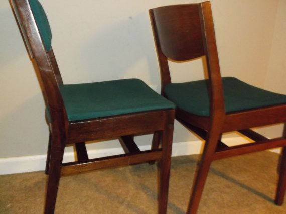Set of 5 Gunlocke Walnut Side / Dining or Office chairs