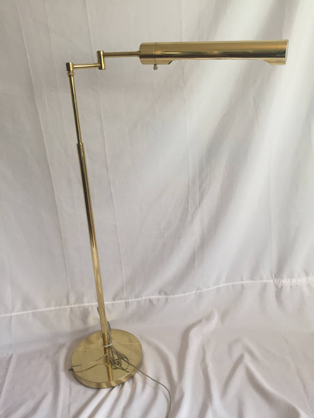 Mid century 1970s Casella Modern Adjustable Articulating Brass Floor Reading Lamp