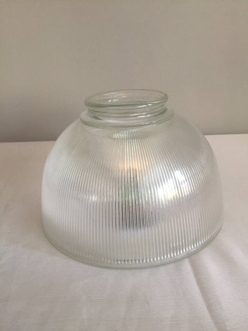 Vintage 8" Clear Glass Holophane Glass Lamp Ceiling Light Shade Fixture