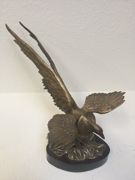 Vintage Brass Pheasant on wood base