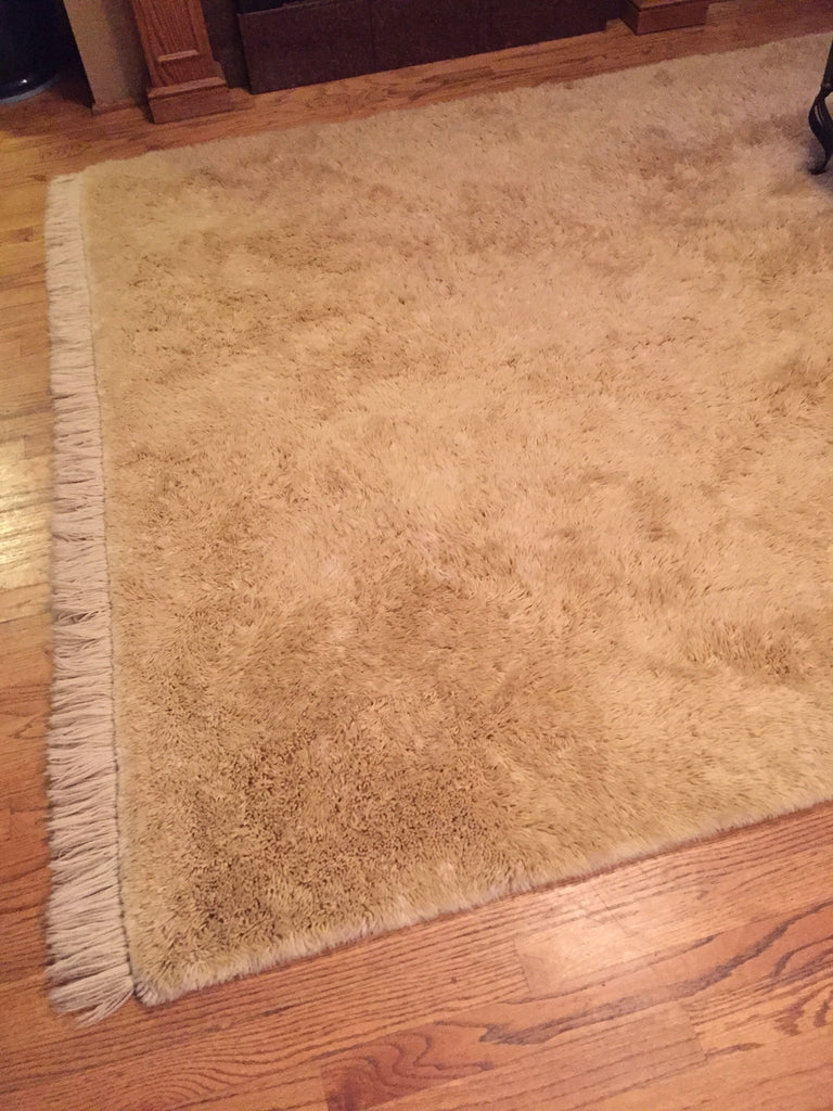 Rya Style Light Yellow Piled Wool Area Rug by V'Soske, circa 1970. Marks: (applied V'Soske label)