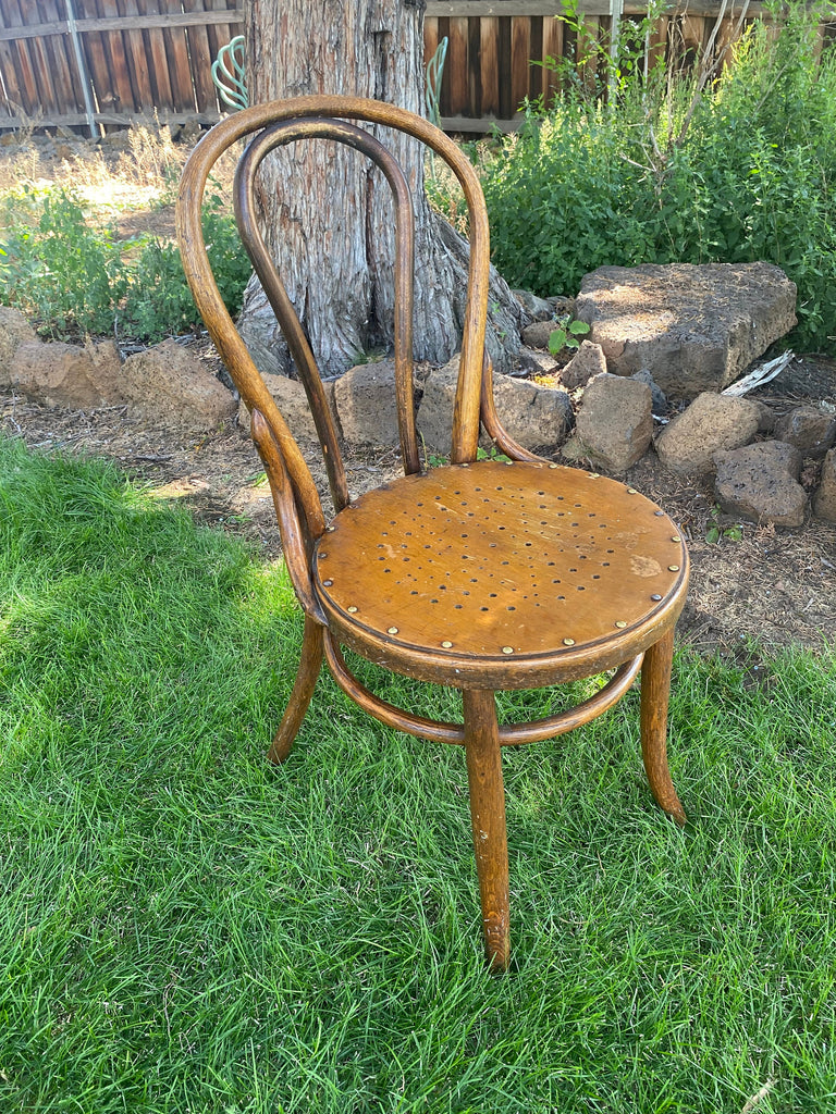 Art Deco Thonet Style Bentwood Cafe Chair Embossed Seat c1930