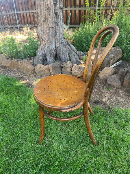 Art Deco Thonet Style Bentwood Cafe Chair Embossed Seat c1930