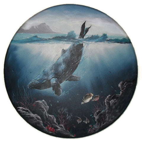 Original Marine Life Humpback Whale Painting By Andie Cho, in the style of Wyland